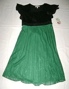 Speechless Black Velvet Green Sparkle Holiday Party Dress size 16 - Picture 1 of 4