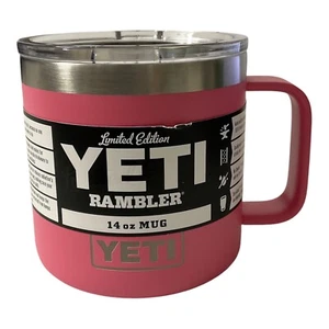 YETI RAMBLER 14oz MUG STANDARD LID "SUPER RARE HARBOR PINK" RETIRED/DISCONTINUED - Picture 1 of 3