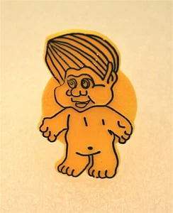 Vintage Vending Machine Prize Troll Toy Plastic Yellow Ring NOS New 1970s - Picture 1 of 3