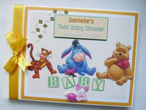 Disney Winnie the Pooh unisex Baby shower guest book, album, gift, keepsake - Picture 1 of 6