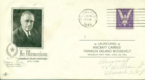 933 FDR (ROOSEVELT) ArtCraft Variety SEV#5 (Pencil Addressed to August!) Cover