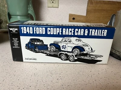 Ford 1940 cupé coche de carreras y remolque banco de monedas con bloqueo Ertl 1995 caja abierta Foto 1 de 4