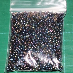 50g 3mm glass seed beads - iris peacock finish - bead craft, jewellery making - Picture 1 of 4