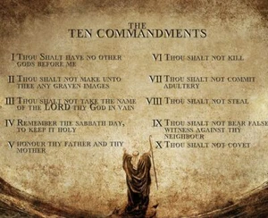 Catholic  print picture THE TEN COMMANDMENTS  8" x10" ready to be framed - Picture 1 of 1
