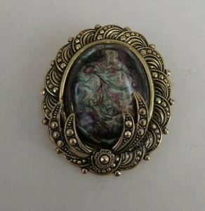 Neugablonz Dieter Knobloch: broche tradicional ovalado grande (73371) - Imagen 1 de 3