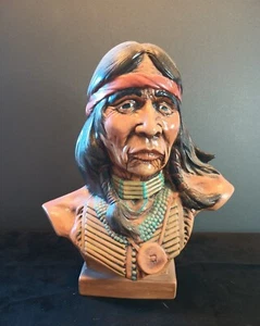 Native American ceramic Bust Statue - Picture 1 of 6