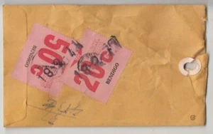 Railway parcel stamps 50c & 20c Bendigo station Victoria Olympic Tyres cover - Picture 1 of 2