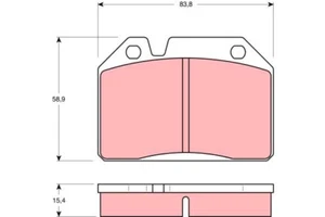 TRW GDB119 Ceppi freno, pastiglie freno per PEUGEOT 204 - Foto 1 di 1