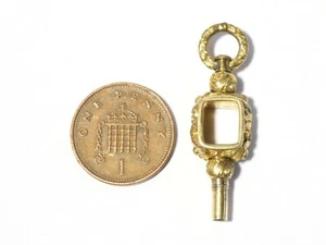 Georgian Empty Space Chip Carved Gold Plated Pocket Watch Key Winder #WK11 - Picture 1 of 6