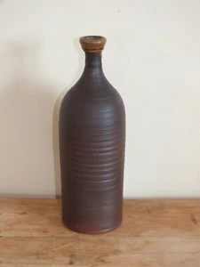 + Bouteille en terre cuite goulot vernissé - poterie signée + - Imagen 1 de 9