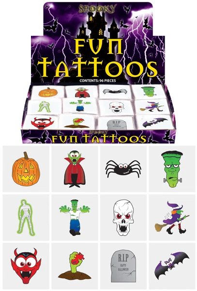 HENBRANDT 36 Adult Kids Halloween Horror Zombie Temporary Mini Tattoos Party Bag Filler