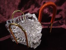 3 Stück  Glas-Stapelascher in Metallgestell Vintage Midcentury Luxury