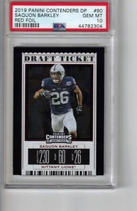 2019 Panini Contenders DP Red Foil # 90 Saquon Barkley PSA 10 - Bild 1 von 2