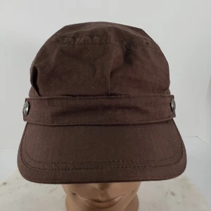 Oakley Hat Army Cadet Cap Brown Cotton sz 7 Fitted Canvas - Picture 1 of 15