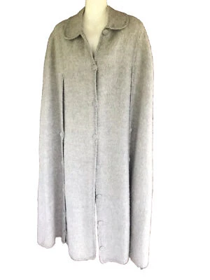 De Colección Capa de Lana Capa Andina Alpaca Botón Abrigo Capa Brazo Aberturas con Bufanda Jackie O! Foto 1 de 4