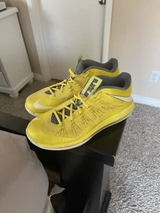 Nike Air Max LeBron 10 Low Sonic Yellow 2013 Dunkman Volt Grey SZ 12 579765-700 - Picture 1 of 4