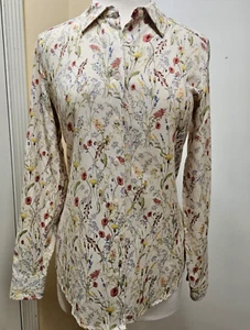 Orvis Small Blouse Women’s Floral Long Sleeve Shirt Top Button Front Light Pink - Picture 1 of 16