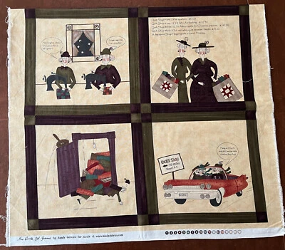 Sandy Gervais MODA *New Quilts-Old Friends* 8 Fun Quilt Blocks Cotton Panel OOP - Image 1 of 4
