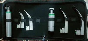 NEW FIBER OPTIC Laryngoscope Set Mac # 1,2,3,4 blades with 2 HANDLES - Picture 1 of 1