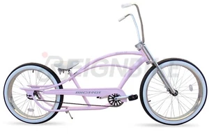 29" Pink Lowrider Beach Cruiser Bicycle High bar Limited Chopper Stretch Bike - Picture 1 of 3
