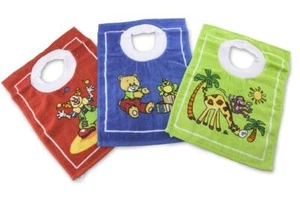 Luv N' Care Fun TerryCloth Towel Bibs 2-Pack - Unisex - Fun and Colorful - Picture 1 of 1