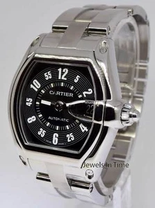 Cartier Mens Roadster Steel Black Dial Automatic Watch 2510 - Picture 1 of 5