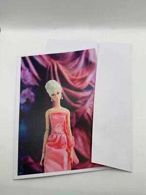 Brand New Pink Glam Gown Silkstone Barbie Greeting Card 5"x7" w/Envelope - Image 1 of 3