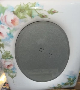Vintage Picture Frame Floral Pink Blue Ceramic For 5x7 Photo - Picture 1 of 4