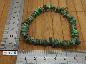 Bracelet baroque vraie TURQUOISE d'Afrique naturelle (pas howlite teinté) chips - Picture 1 of 2