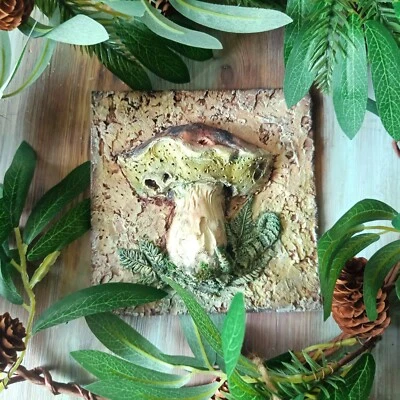 Original Realistic Mushroom 3D Wall Decor Plaque Forest Nature - Image 1 of 4