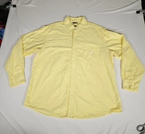 Chaps Button Down Shirt Adult XXL 2XL Yellow Long Sleeve Pocket Mens - Picture 1 of 14