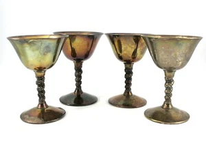 Juego de 4 VASOS DE VINO Valero Uva Platos de Plata EPB Hecho en España - Imagen 1 de 9