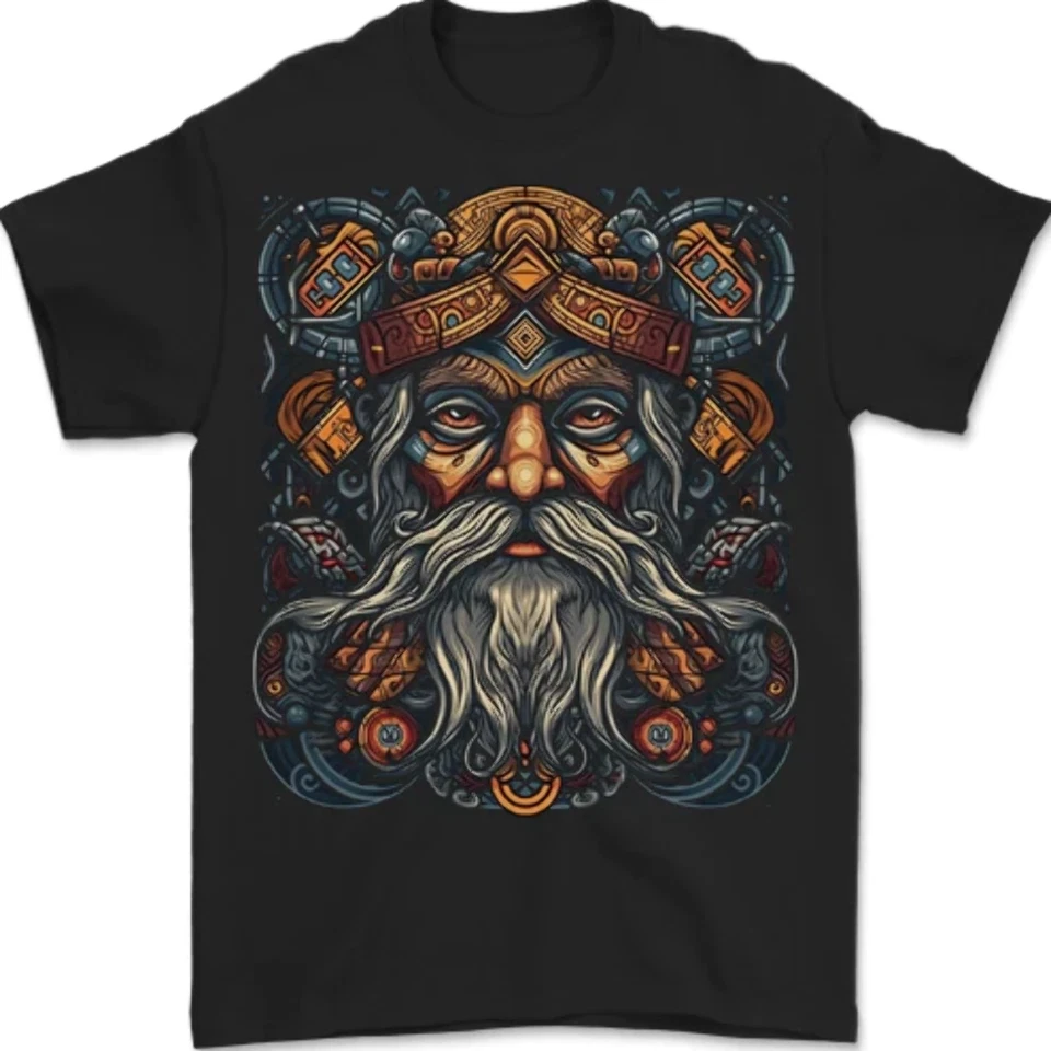 T-Shirt Viking Païen Odin Guerrier Pour Hommes 100% Coton - Photo 1/1