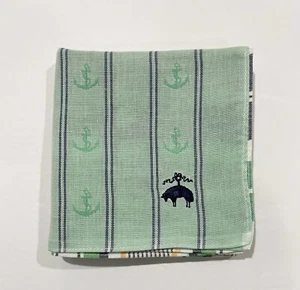 MEN HANDKERCHIEF BROOKS BROTHERS STRIPED ART VINTAGE COTTON POCKET SQUARE 19" - Picture 1 of 5