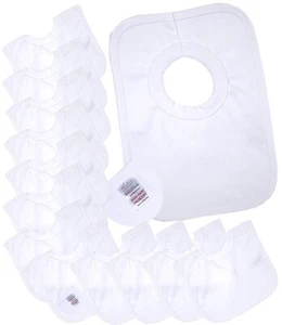 BabyPrem 12 Gruesos Grandes Algodón Blanco Pop Sobre Cabeza Baberas Ideales Baby Shower Juegos - Imagen 1 de 5