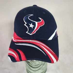 Houston Texans Hat Reebok Red White Blue Swirl Cap Adult OSFA Stretch VTG NFL - Picture 1 of 10