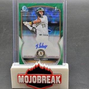 Yeniel Laboy 1st Bowman Green Lava Refractor #d73/99 2023 Bowman Chrome