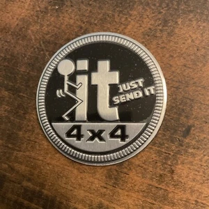 1 Send It Rated 4X4 Fender Badge for JEEP WRANGLER YJ JL JK TJ CJ JT emblem USA - Picture 1 of 5