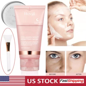 Collagen Night Wrapping Mask Overnight Wrapping Peel Off Natural Facial Mask 75g - Picture 1 of 24