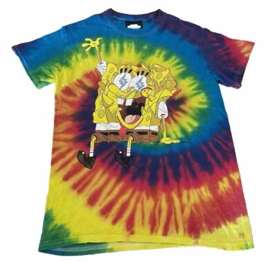 Мужская футболка J Balvin SpongeBob SquarePants TieDye размер Small Louis De Guzman сделано в США - Изображение 1 из 4