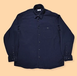 Lacoste Marine Baumwolle Arbeitshemd - Etikett 41 - Large - 23 Zoll Grube zu Grube - Bild 1 von 12