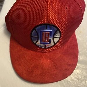 Los Angeles Clippers Hat Cap Fitted Mens 7 1/8 Red New Era LA Basketball Suede - Picture 1 of 9