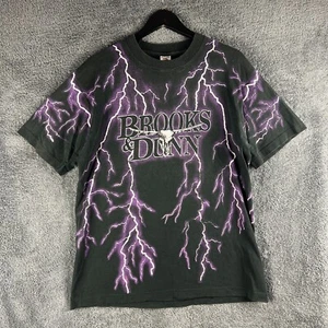 Vintage Brooks and Dunn Lightning Rodeo Concert Tour T-Shirt L Country 1993 AOP - Picture 1 of 14