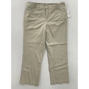 Christopher & Banks Womens Chino Pants Beige High Rise Stretch Pockets 14 S New - Foto 1 di 11