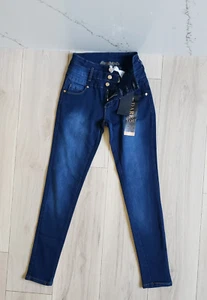 Pantalones de mezclilla push-up colombianos BENAVA para mujer 1 azul oscuro ajustados tiro alto - Imagen 1 de 9