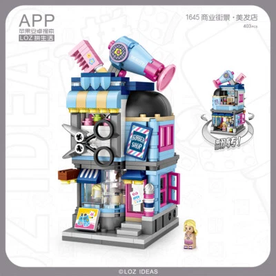 LOZ City Street Hair Salon Building Blocks Set Decor Model Toys Gift Kids Adults - image 1 of 3