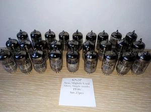 27x 6N2P ~ 12AX7, ECC83 Double Triode Tube SILVER ANODE Soviet 1950s NEW Sl.Used - Picture 1 of 6