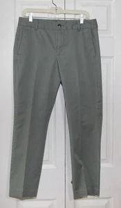 J. Crew salbeigrün Baumwolle vorne flach gerades Bein Hose Größe 8 - Bild 1 von 6