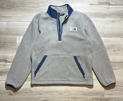 The North Face Fleece Campshire Pullover Gray Blue Men’s Size L Quarter Zip Y2k - Image 1 of 4
