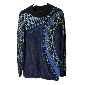 Bob Mackie Wearable Art Sweater Size Medium Long Sleeves Cotton Blend - Picture 1 of 6